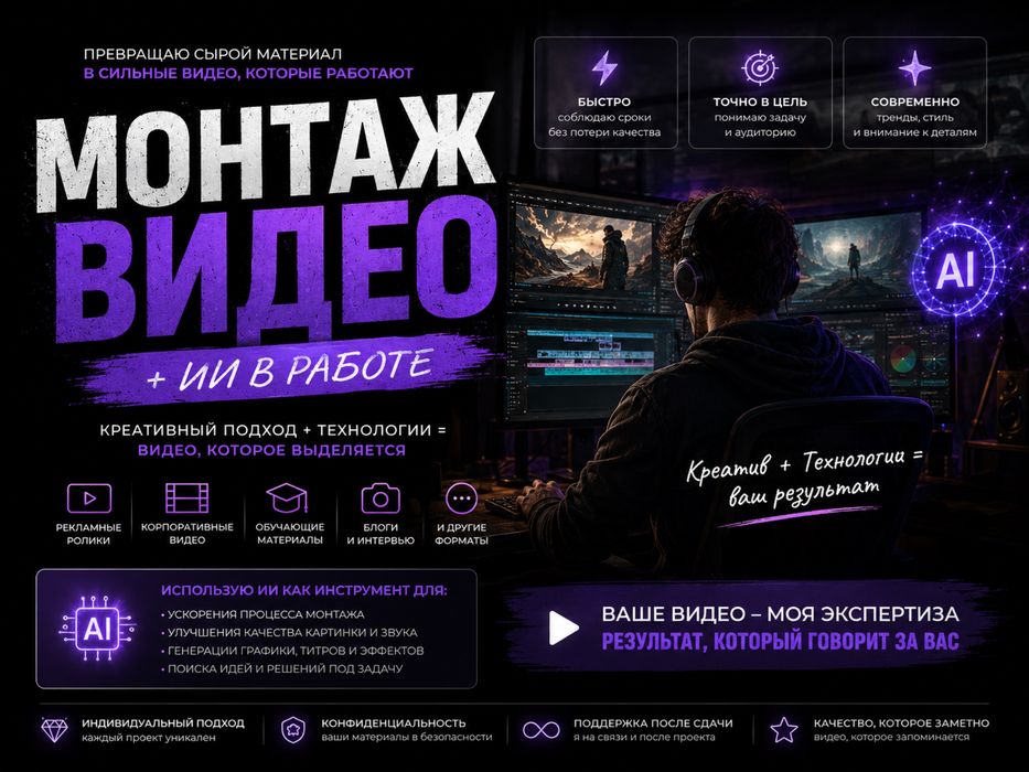 Монтаж видео | самые разнообразные цели и форматы