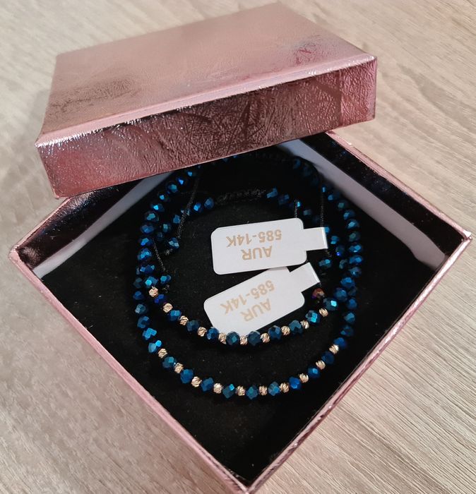 Realizez bratari cu bile de aur 14K si pietre semipretioase