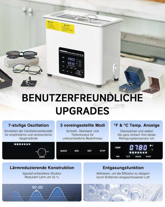 Ултразвуков пречиствател CREWORKS Ultrasonic Cleaning 6 литра,Гаранция