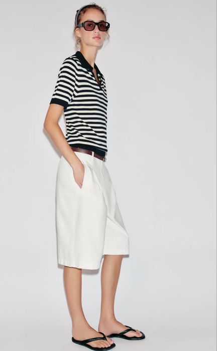Тениска с яка Zara