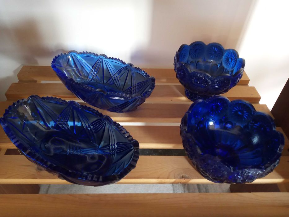 Шикарные декоративные вазы из лазурного синего стекла 25тыс1шт