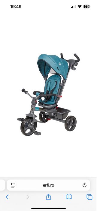 Tricicletă multifuncțională Coccolle Primo, culoare Turquoise Tide