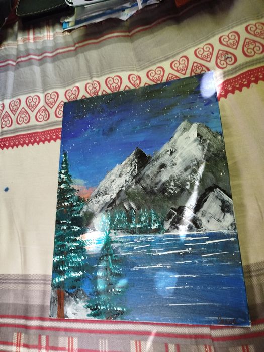 Tablou pastel, natura, pictat de mână, 30x 40 cm