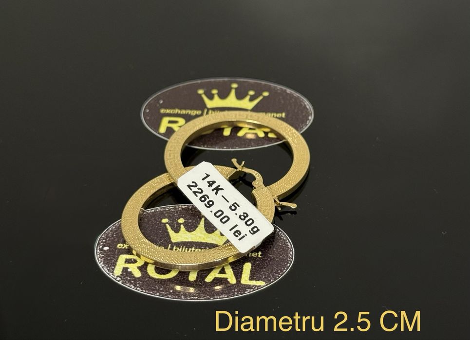 Bijuteria ROYAL : Cercei AUR 14K / 5.3 GR