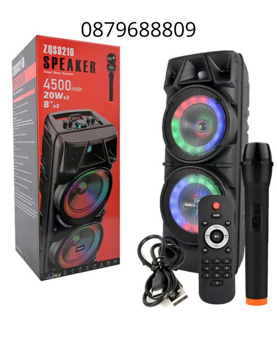 450w Преносима караоке колона ZQS-8210 2х8 инча микрофон