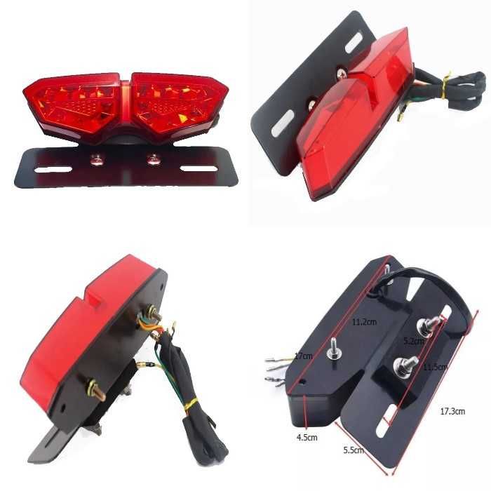 Диоден стоп с мигачи за мотор Automat, LED, Стоп със стойка за номер