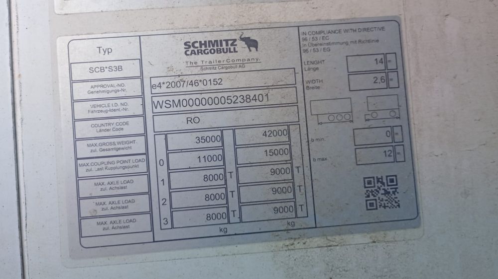 Semiremorca Schmitz Cargobull  SCB S3B 04VLN