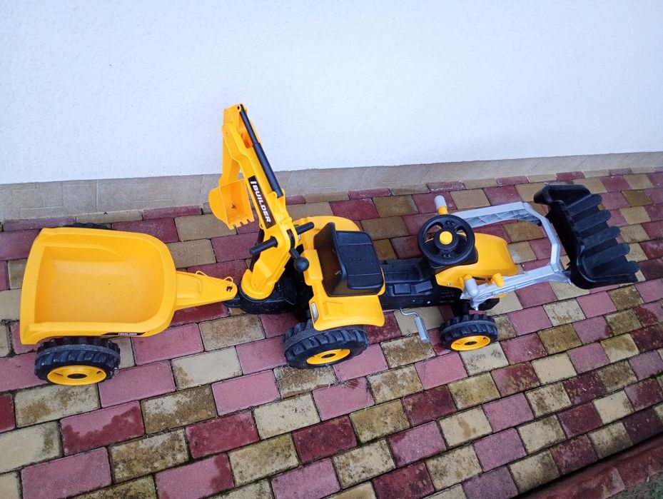 Tractor cu pedale și remorca pentru copii Smoby Builder Max