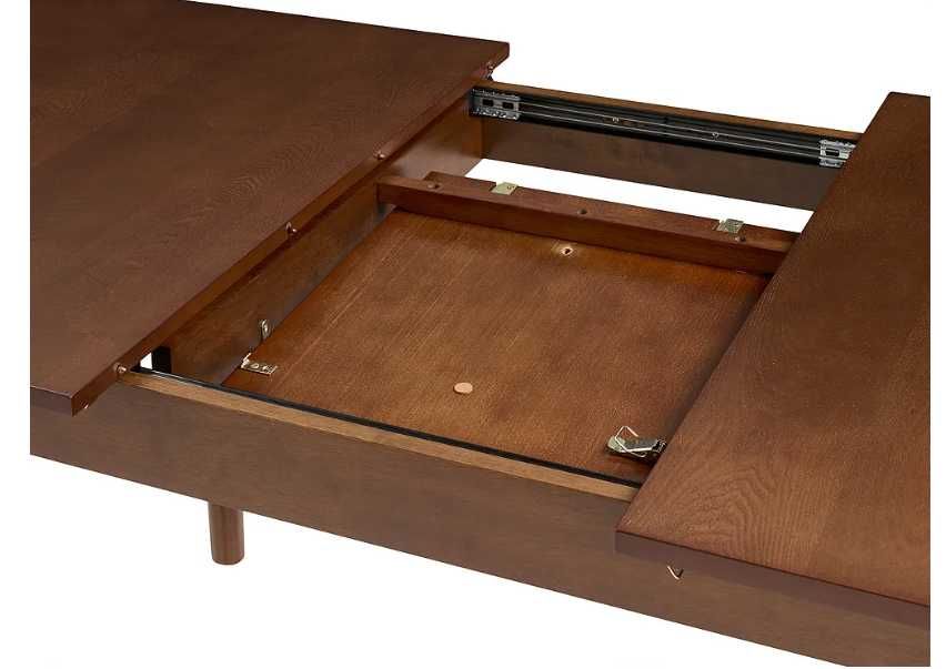 Masă extensibilă din lemn de frasin închis 180/220 cm 90 cm Beliani
