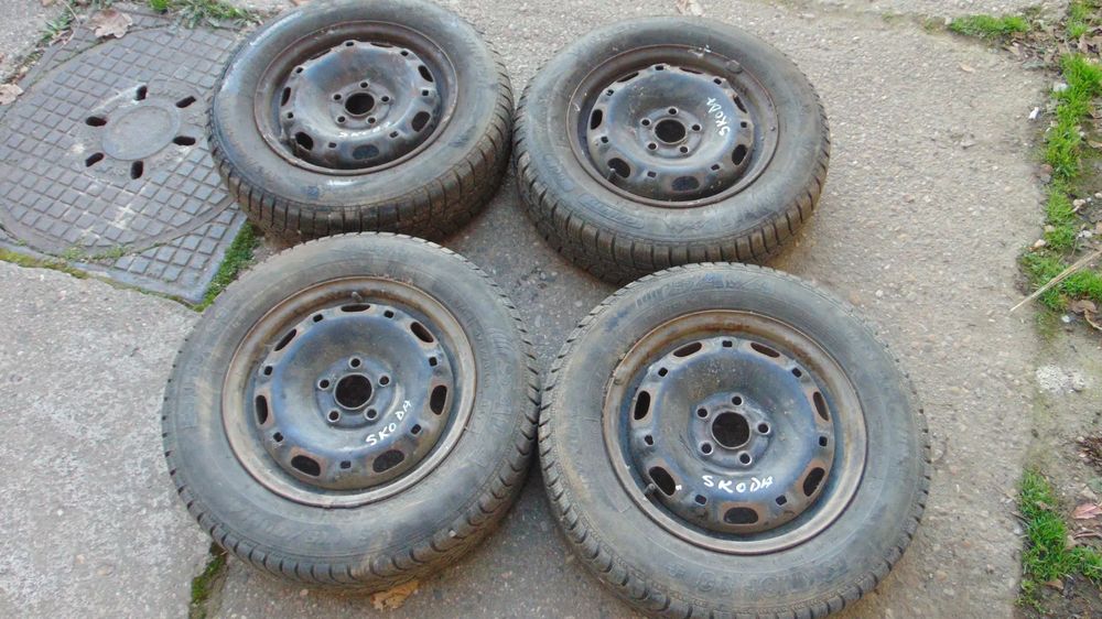 Jante tabla cu cauciucuri M/S Skoda rapid,Skoda Fabia 2,Skoda Roomster 5x100 dimensiune 175/70/14