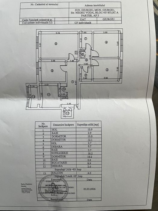 Apartament 4 camere cu 3 băi -  Giurgiu