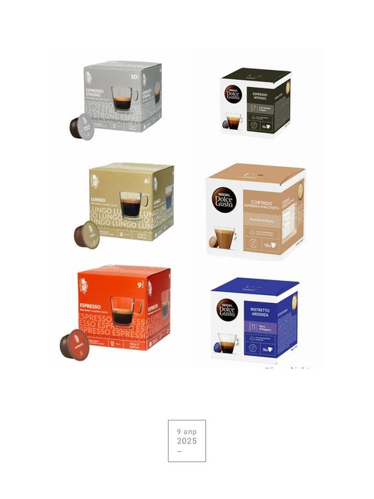 Голямо разнообразие от кафе на зърна,капсули за Nespresso, Dolce Gustо