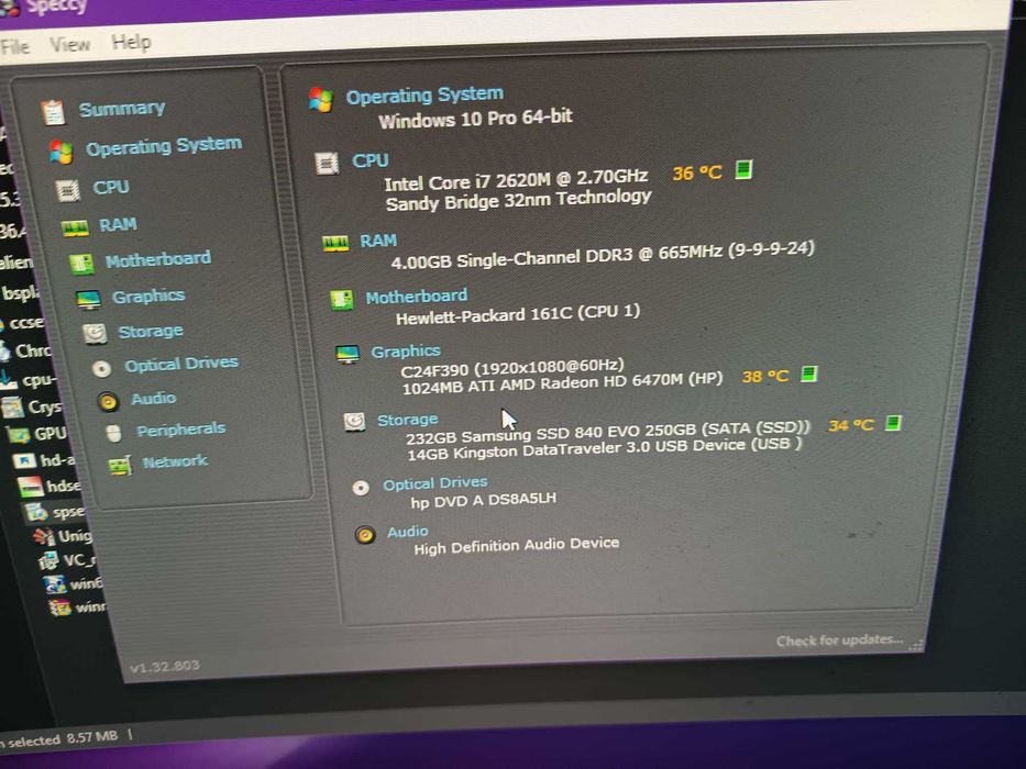 Placa baza laptop HP Elitebook 8460p + i3 + carcasa completa/baterie