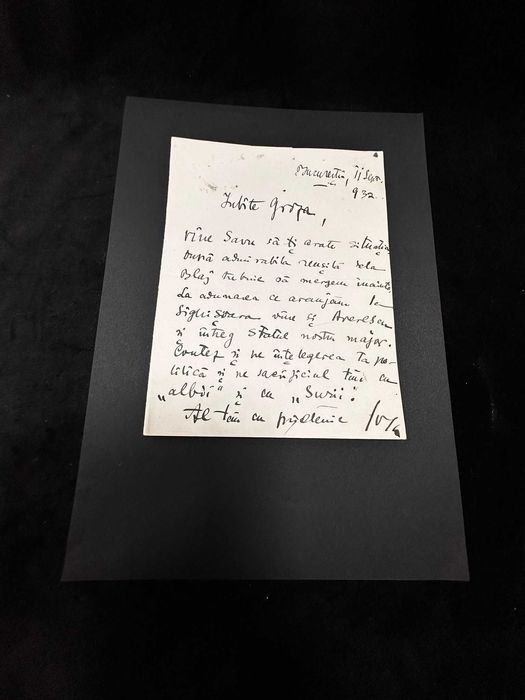 Scrisoare autografă semnată de Octavian Goga adresată lui Petru Groza