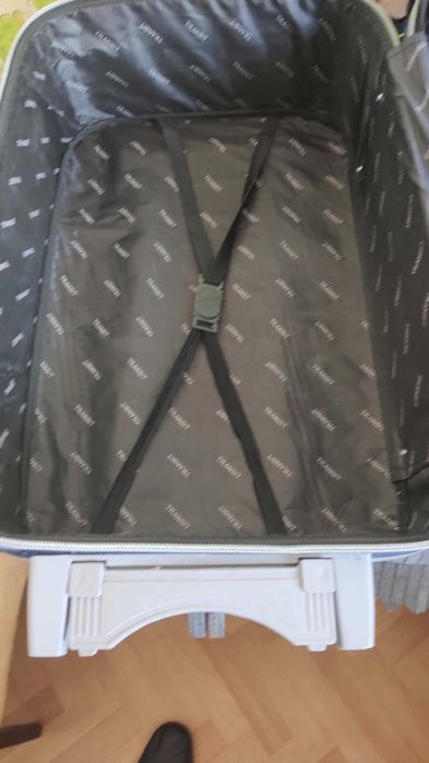 Текстилен КУФАР - син