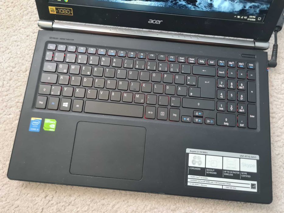 Laptop Acer Aspire V 15 Nitro - GAMING / Core i5 / GeForce 940