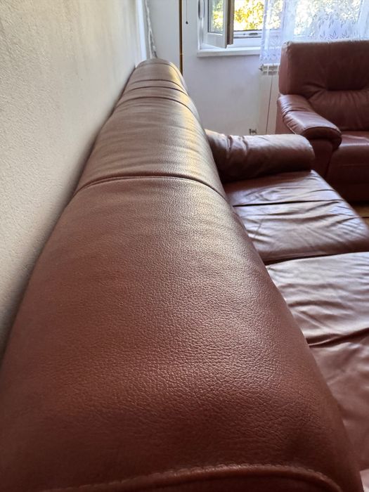 Set canapele din piele naturală,  fabricate în Spania (ridicare de la locație)