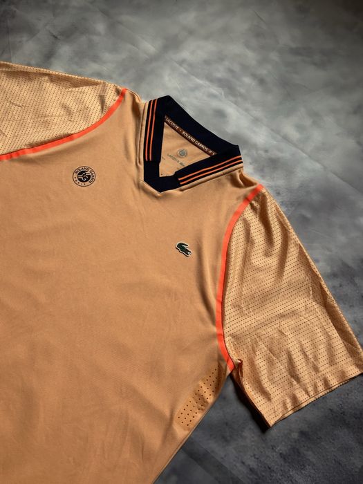 Lacoste x Roland Garros Mens Orange Sport T-Shirt Polo – Size XXL