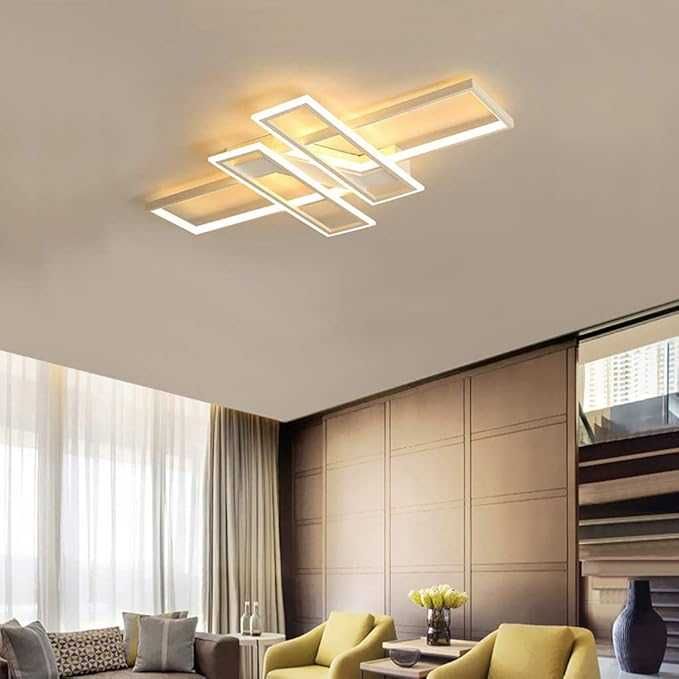 Модерен ЛЕД LED дизайнерски полилей, акрилен панел, дистанционно 214