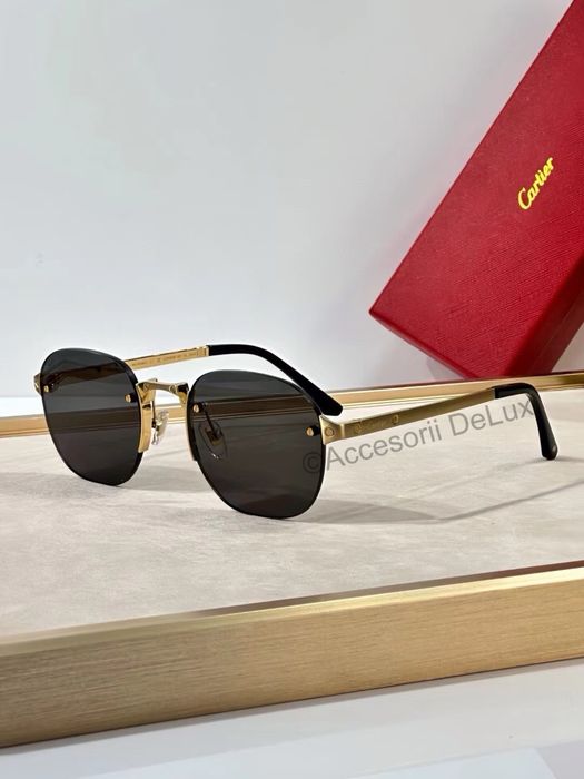 Ochelari de Soare Cartier CT0459S Square Photocrimic Lens Noi Full Box [Verificare Colet] Shiny Gold
