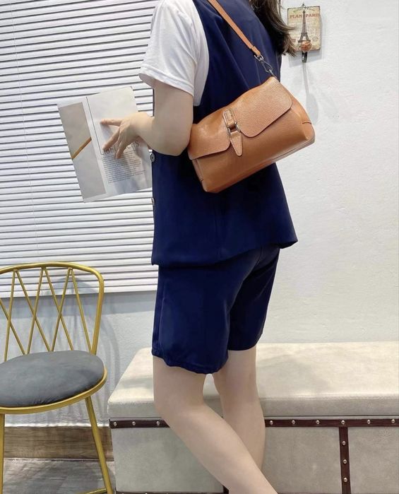 Сумка кожанная в рыжем цвете