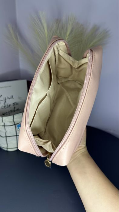 Косметичка «пыльная роза», вместительная