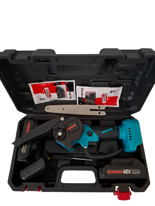 Продавам акумулаторна верижна резачка OKBOONS 48V – комплект