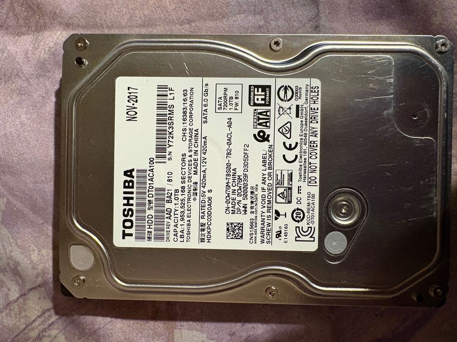 Hard Disk Toshiba 1TB 7200RPM SATA III – Stare Perfectă