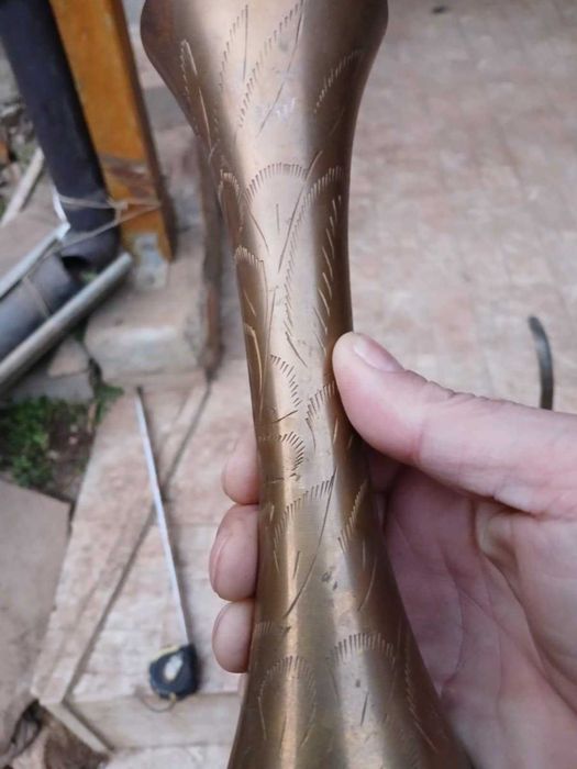 Стар меден тиган и месингова ваза