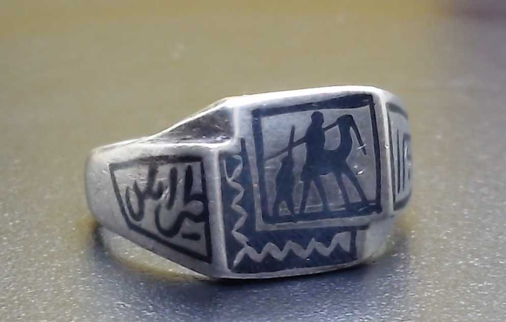 Inel argint etnic | călătorii deșert (bărbat, copil, cămilă)