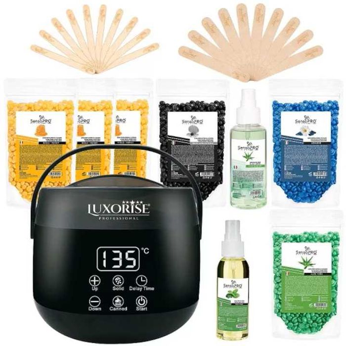 Aparat Kit epilat ceara cu rezerve si lotiuni inainte/dupa (ca nou)