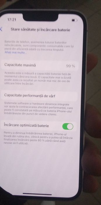 Salut când iPhone 14 capacitate bateriei 99