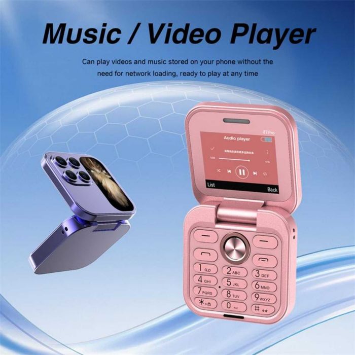 Мини сгъваем мобилен телефон i17 PRO с две сим карти 5 цвята