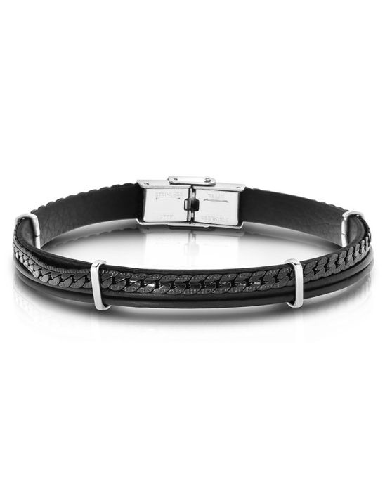 Bratara piele si metal