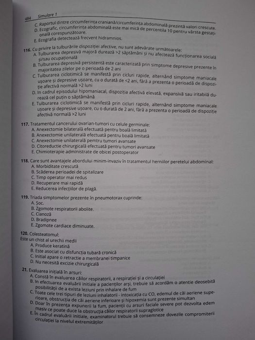 Cărți cu întrebări pt examenul de Rezidențiat