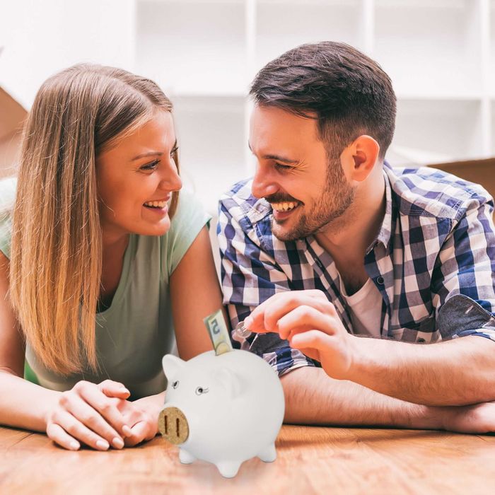 Pusculita Porcusor Alb cu Nas din Pluta Cadou Copii Adulti 15.5x19 cm