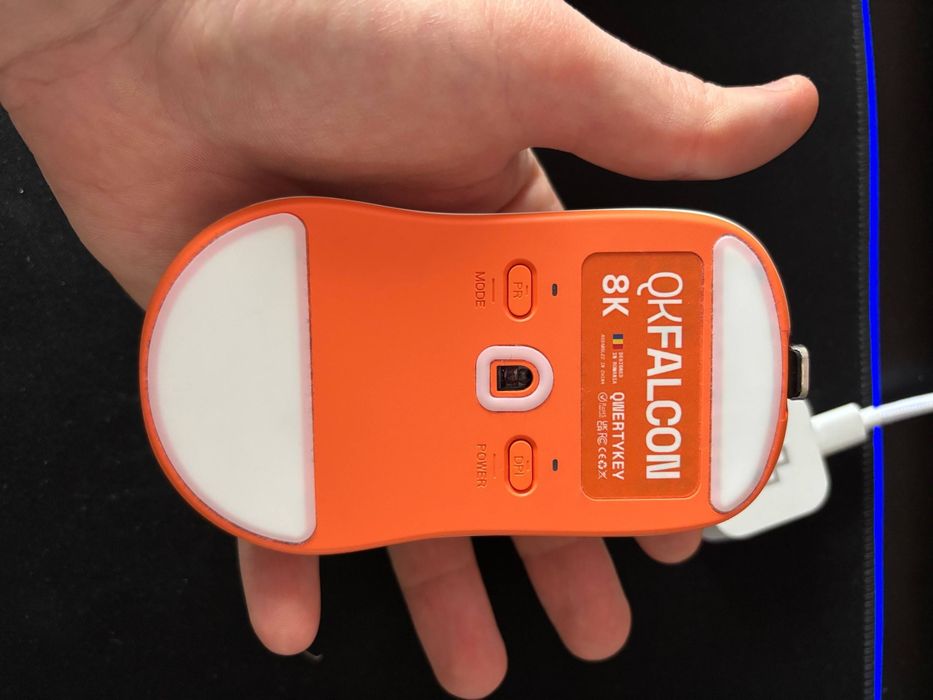 Mouse gaming QwertyKey Falcon Alb 8K, 30.000 DPI Wireless+TASTATURA