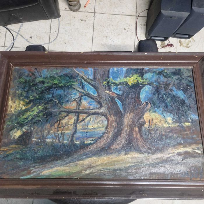 tablou pe placaj cu culoare din ulei