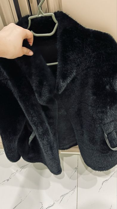 Шуба эко черный