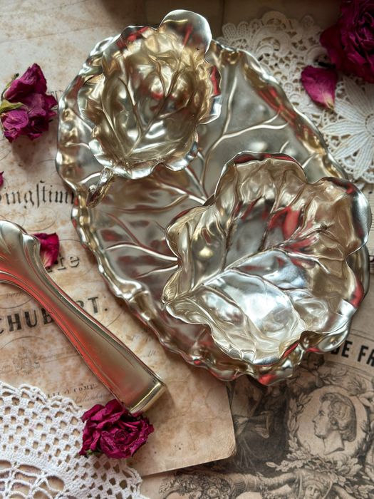 Посребрен сет WMF поднос, латиера, захалница, щипка