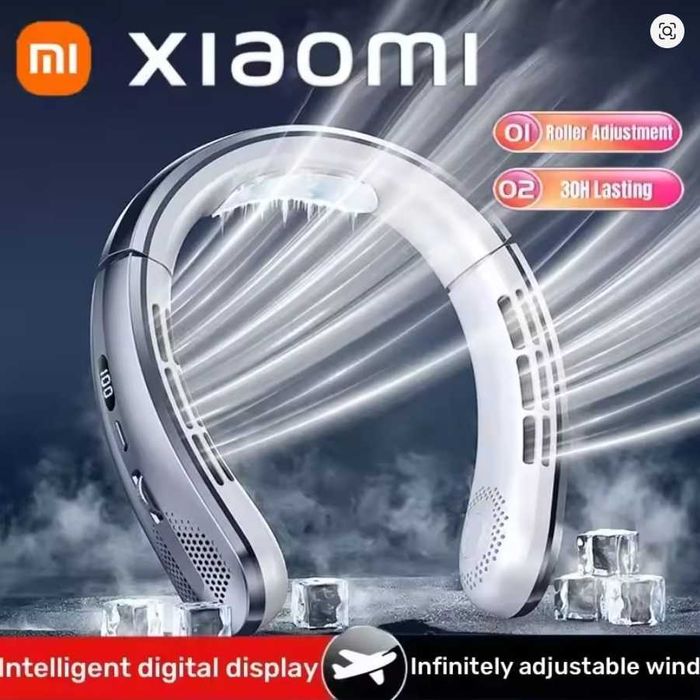 Xiaomi ventilator portabil gri/AL cu acumulatori, racitor LED, display