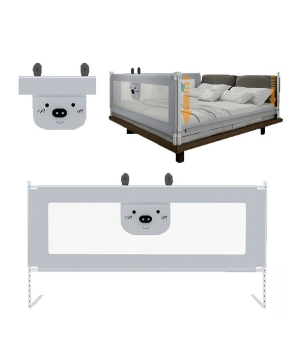 Bariera protectie culisanta pentru pat 140 cm inaltime reglabila 68-98 cm
