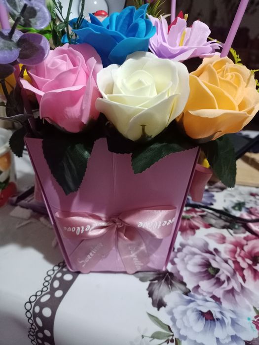 Букеты из мыльных роз