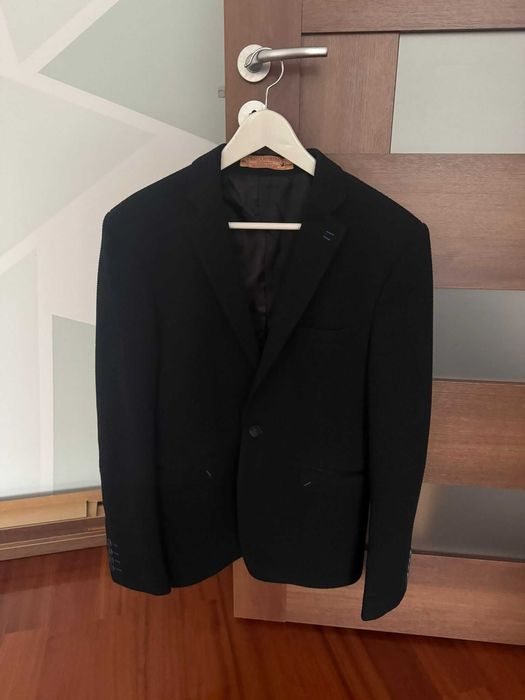 Sacou Negru cu model Bleumarin marime M, 52