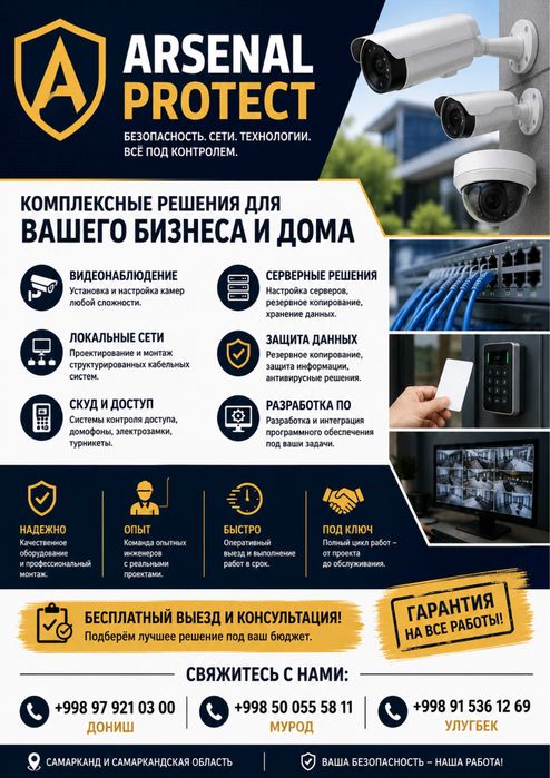 Установка систем видеонаблюдения + разработка Программного обеспечения