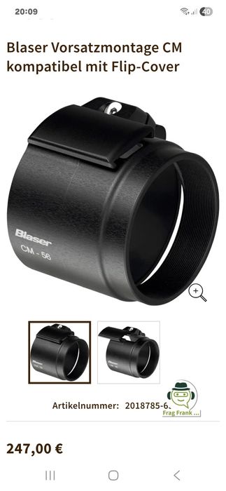 Adaptoare clip on Blaser 56 si 62mm, noi.