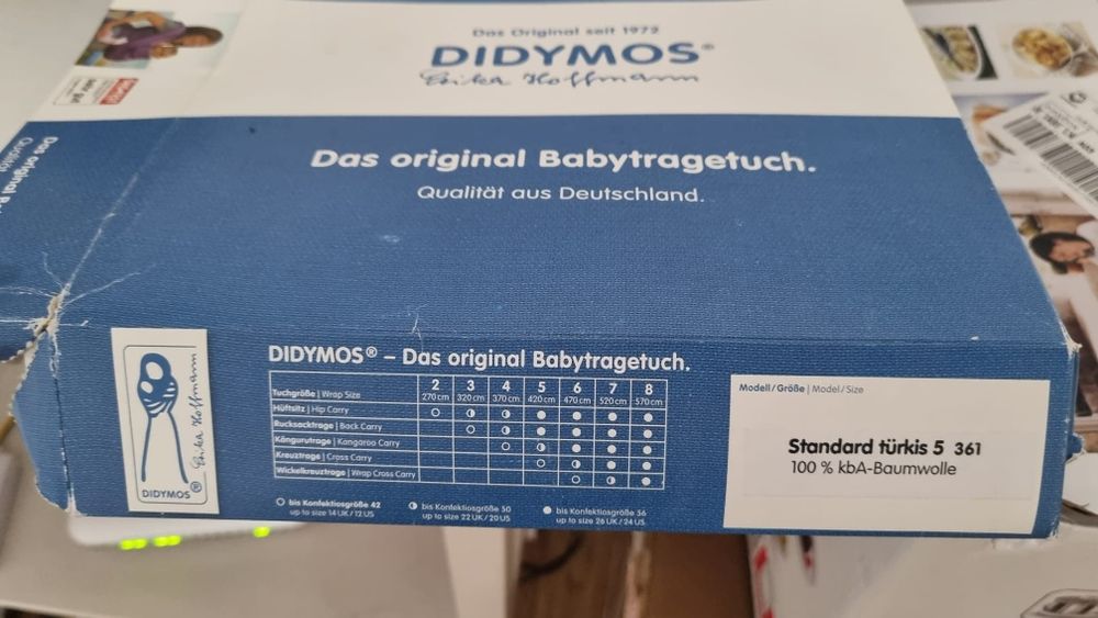 Wrap tesut (port/sistem bebe) Didymos Standard 5 turkis 361