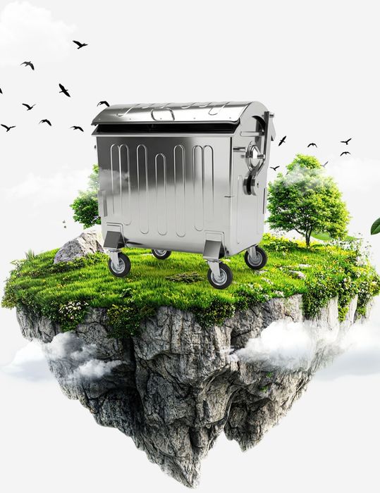 Musor konteyner 1100L | Atsinkofka va chorni metal | Arzon narxda