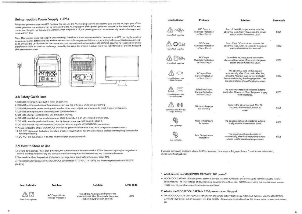 Источник резервного питания  VigorPool Captain 1200.