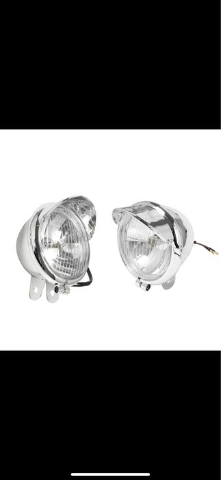 Proiectoare moto LED cromate chrom nichelate chopper bobber cruiser